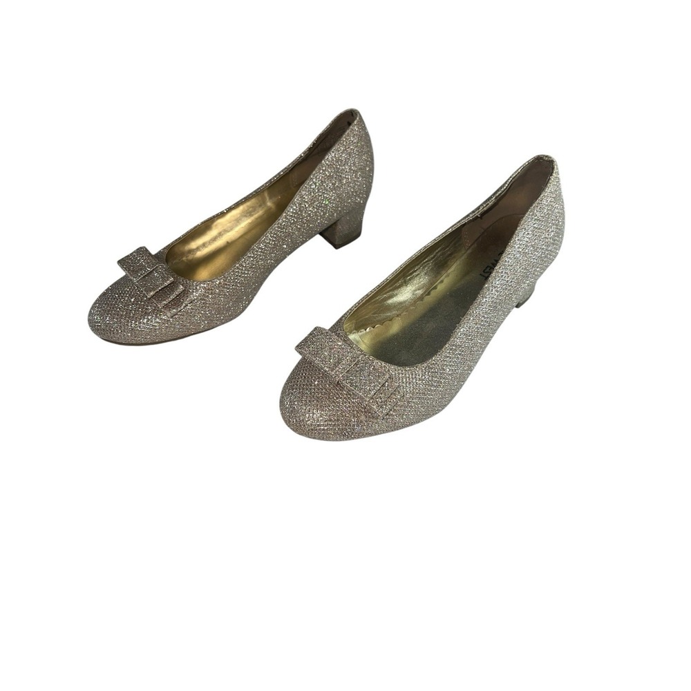 EUC, NINE WEST Girl's Dress Shoes, Size 3.5 Gold, Sparkle, Gorgeous!